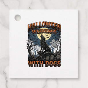 Halloween Dog Shirt Vintage Graveyard Pup Favour Tags