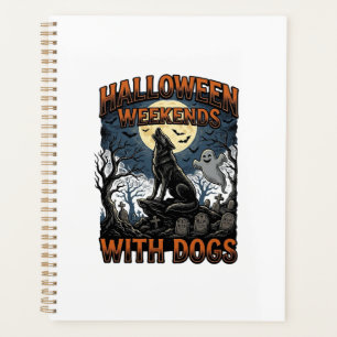 Halloween Dog Shirt Vintage Graveyard Pup Planner