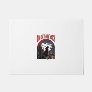 Halloween Dog Shirt Zombie Patrol Design_1 Doormat