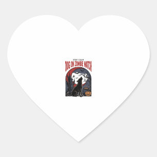 Halloween Dog Shirt Zombie Patrol Design_1 Heart Sticker