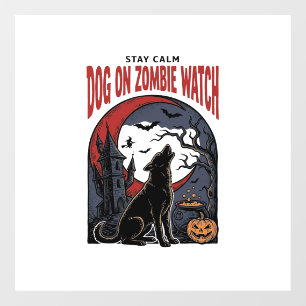 Halloween Dog Shirt Zombie Patrol Design_1 Window Cling