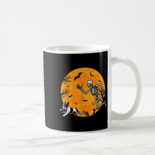 Halloween Dog Skeleton Chasing Dog Halloween Frenc Coffee Mug