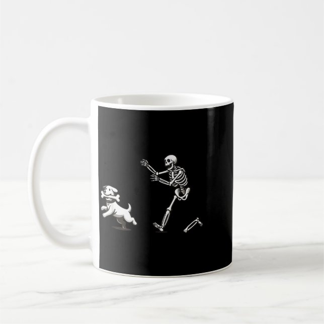 Halloween Dog Skeleton Halloween Skeleton Spooky Coffee Mug (Left)