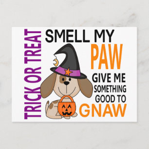Halloween Dog Smell My Paw 2 Postcard