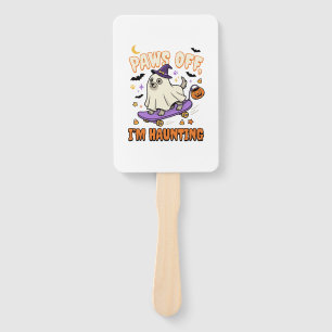 Halloween Dog Spooky Skate Ride Hand Fan