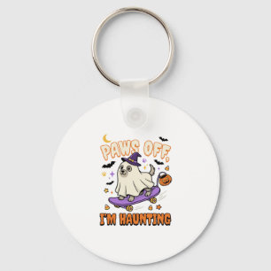 Halloween Dog Spooky Skate Ride Keychain