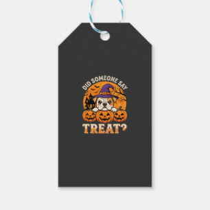 Halloween Dog Treat Bulldog Pumpkin Design Gift Tags