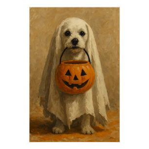 Halloween Dog Wall Art imprimé, Poster d'Halloween