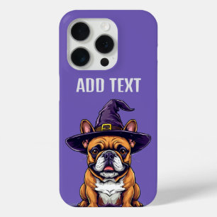 Halloween Dog Wearing a Witch Hat iPhone 15 Pro Case