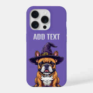 Halloween Dog Wearing a Witch Hat iPhone 15 Pro Case