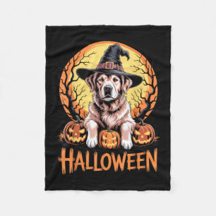 Halloween Dog Witch Design For Pet Lovers And Fleece Blanket