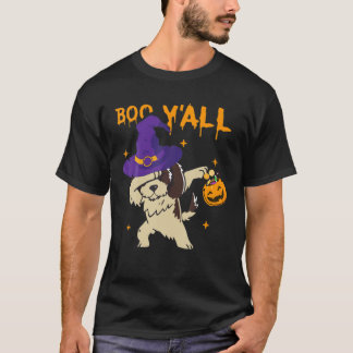 Halloween Dog Witch Hat Dabbing Pumpkins Animals L T-Shirt