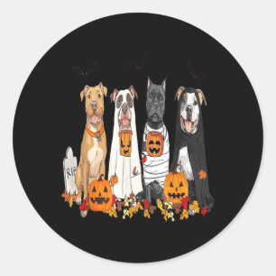 Halloween Dogs In Costumes Funny Spooky Design Classic Round Sticker