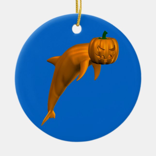 Halloween Dolphin Ceramic Ornament (Front)