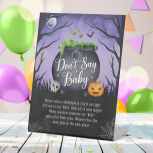 Halloween "Don't Say Baby" Baby Shower Game Sign