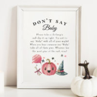 Halloween "Don't Say Baby" Baby shower Poster du j