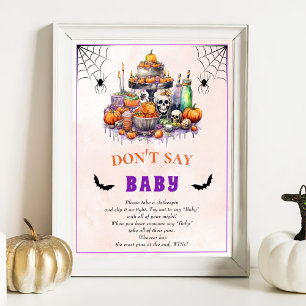 Halloween "Don't Say Baby" Baby shower Poster du j