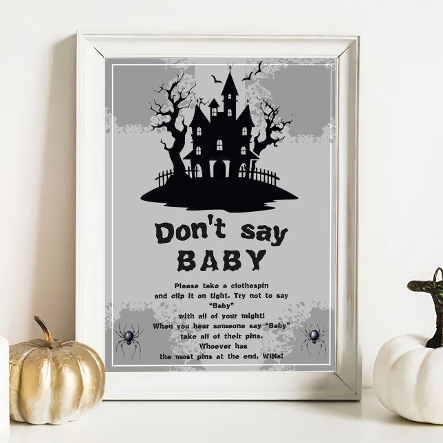 Halloween "Don't Say Baby" Baby shower Poster du j (Créateur téléchargé)