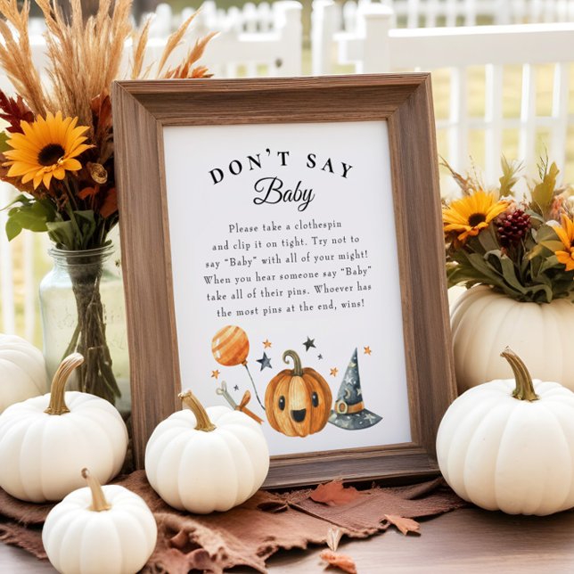 Halloween "Don't Say Baby" Baby shower Poster du j (Créateur téléchargé)