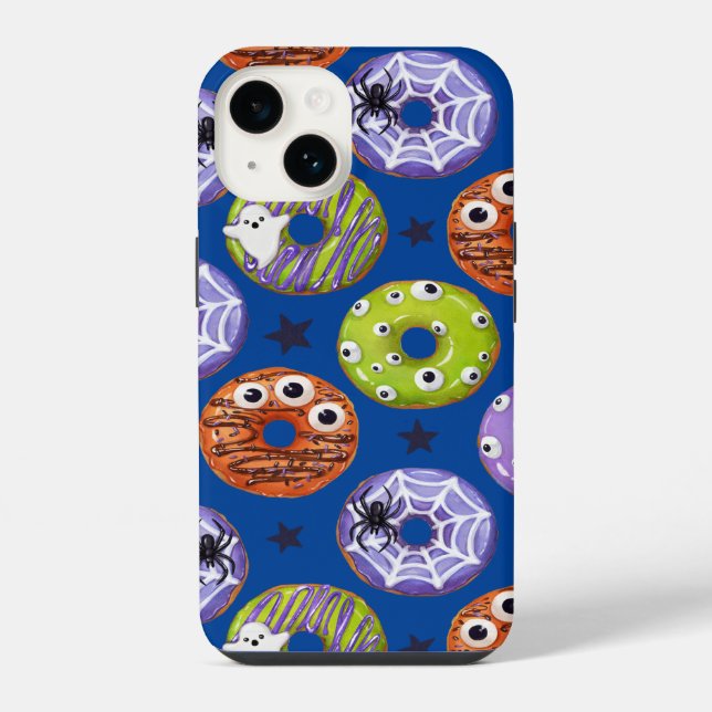 Halloween Donuts Pattern. Scary Donut Pattern. iPhone Case (Back)