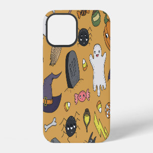 Halloween Doodle Objects Seamless Pattern iPhone 12 Case