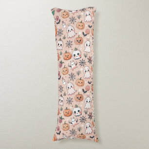 Halloween Doodle Pattern with Ghosts & Pumpkins 2 Body Pillow