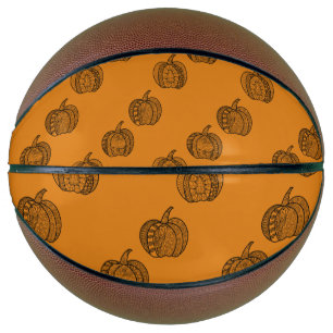 Halloween doodles boho mandala pumpkins Autumn Basketball