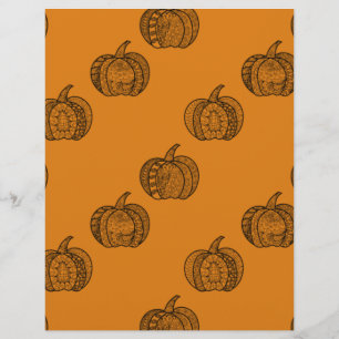 Halloween doodles boho mandala pumpkins Autumn Letterhead