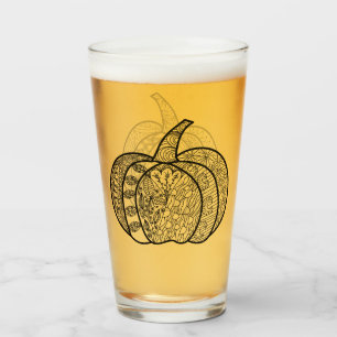 Halloween doodles boho zentangles pumpkins Autumn Glass