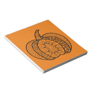 Halloween doodles boho zentangles pumpkins Autumn Notepad