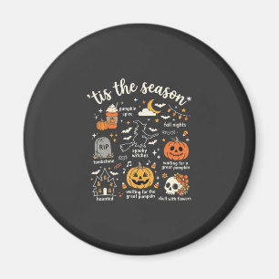Halloween Doodles Tis the Season Witch Design Magnet