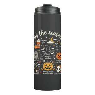 Halloween Doodles Tis the Season Witch Design Thermal Tumbler