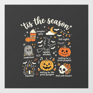 Halloween Doodles Tis the Season Witch Design Window Cling