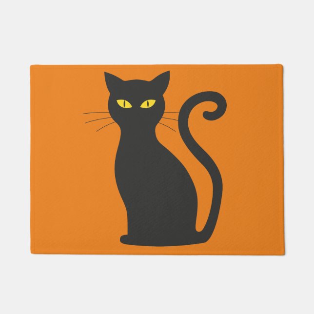 Halloween Doormat with Black Cat (Front)