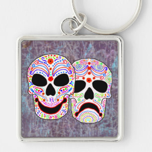Halloween DOTD Comedy-Tragedy Skulls Keychain