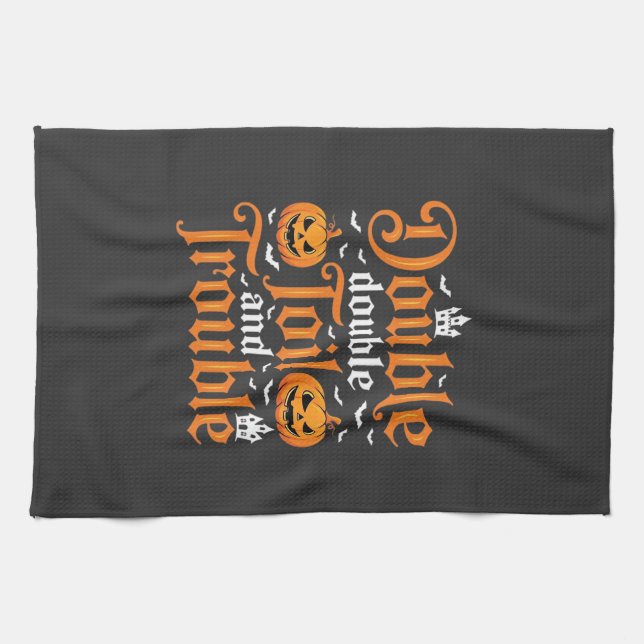 Halloween Double Double Toil and Trouble_1 Kitchen Towel (Horizontal)