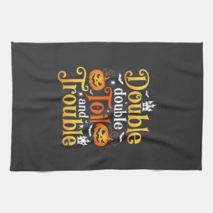 Halloween Double Double Toil and Trouble Witch Kitchen Towel