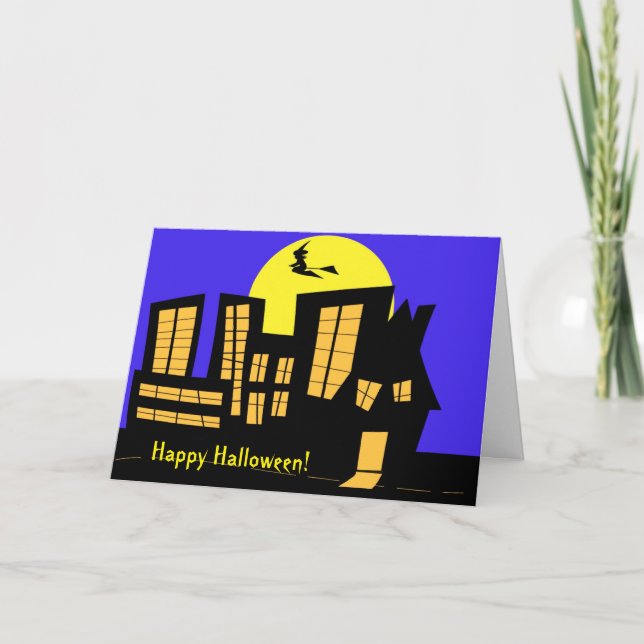 Halloween Downtown Witch Card (Front)