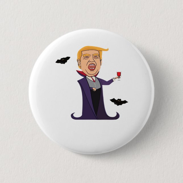 Halloween Dracula  Funny 2 Inch Round Button (Front)