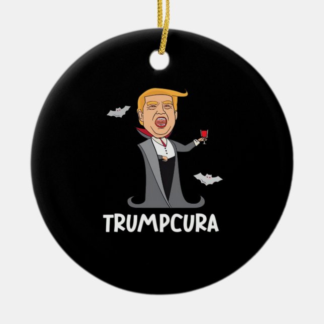 Halloween Dracula  Funny Classic Ceramic Ornament (Front)