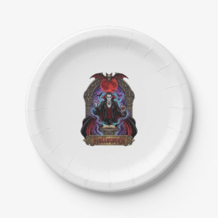 Halloween Dracula Red Moon Bats Skull_1 Paper Plate