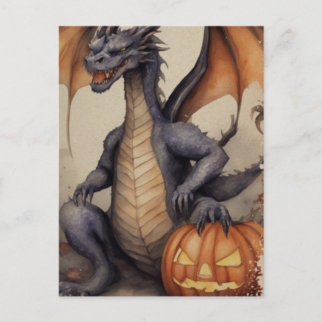 Halloween Dragon Postcard (Front)