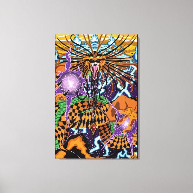 Halloween Dragon Stretched Canvas Art Print (Front)