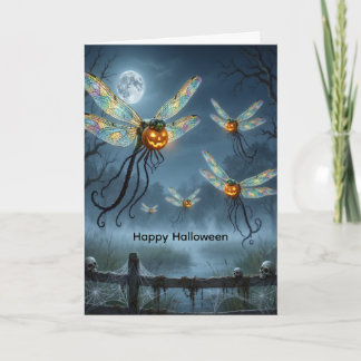 Halloween Dragonfly Pumpkin Card