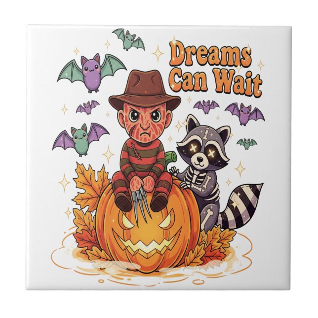 halloween Dreams Can Wait Horror Monster Tile (Front)
