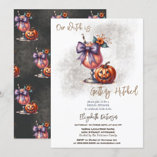 Halloween Drink Pumpkin Bridal Shower Invitation