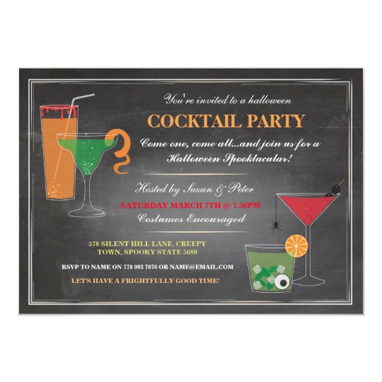 Halloween Drinks Party Spooky Invitation
