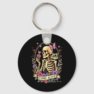 Halloween Dry Bones Come Alive Dancing Skeleton Ch Keychain