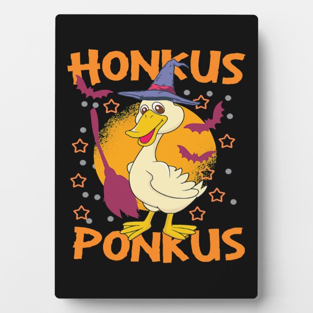 Halloween Duck Funny Halloween Pumpkin Duck Plaque (Front)