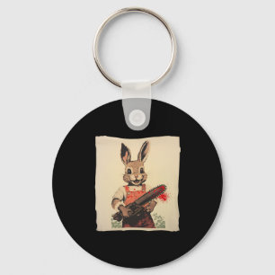 Halloween Easter Bunny Cute And Spooky Horror Outf Keychain
